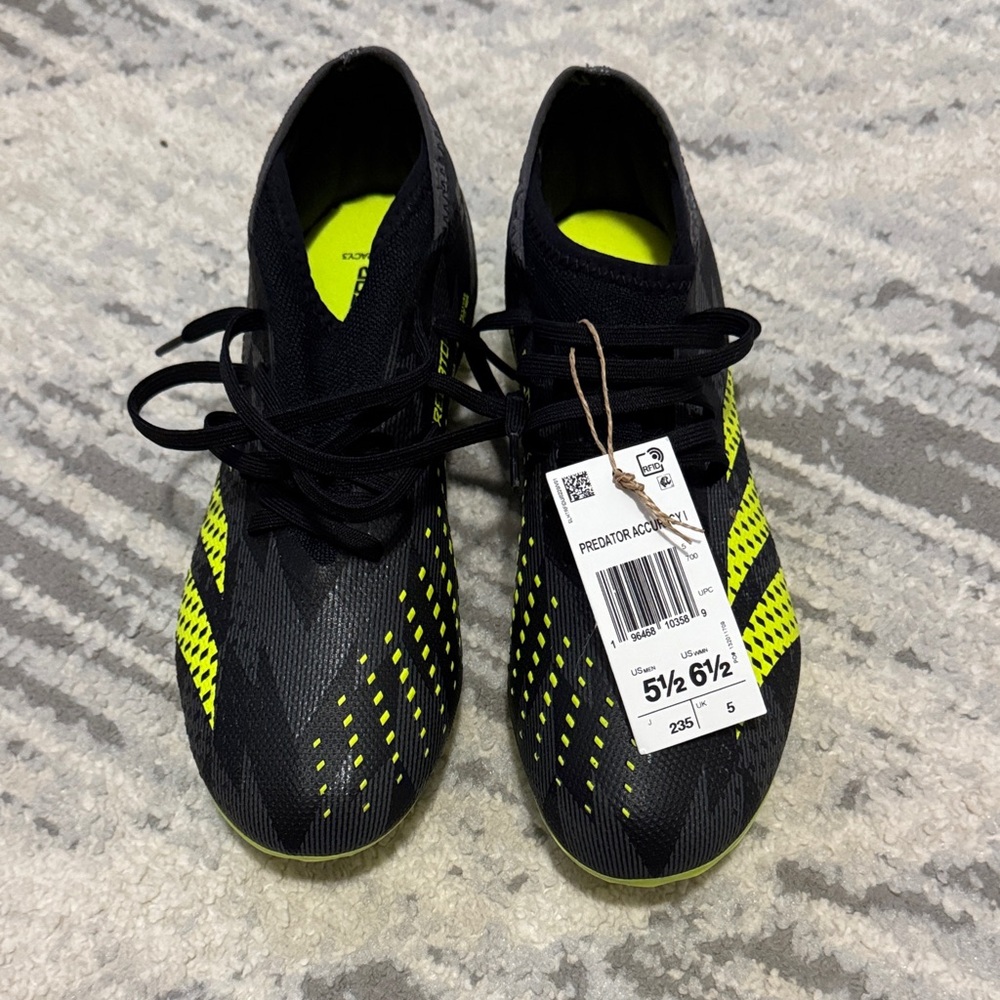 adidas Black and Neon Yellow Athletic Shoes